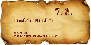 Timár Milán névjegykártya