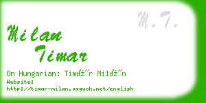 milan timar business card